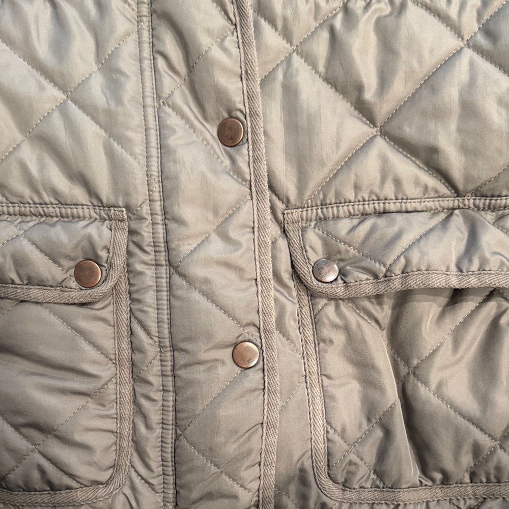 Thread & Supply Quilted Brown taupe Olive tan Jacket sz l - Picture 4 of 6